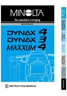 Minolta Dynax 3 manual. Camera Instructions.